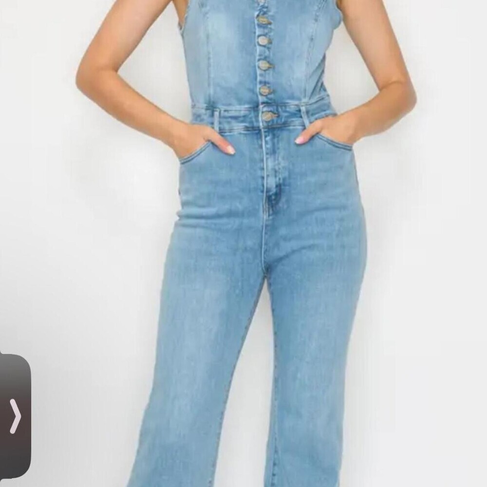 Nwt Nina Rossi Denim Romper